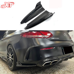 Séparateur de pare-chocs arrière en fibre de carbone W205 <span class=keywords><strong>C63</strong></span> pour <span class=keywords><strong>Mercedes</strong></span> Benz classe C coupé diffuseur 4 portes coins becquet - Product Image 2