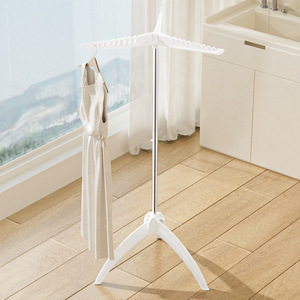 Floor Standing <b>Clothes</b> Drying <b>Rack</b> X Shape White Folding <b>Clothes</b> Hanger For Bedroom Home Balcony Use - Product Image 3