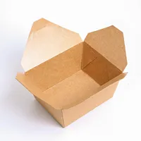 Boîte à lunch en papier PE biodégradable personnalisée Récipient pour fast-food à emporter Emballage en papier kraft pour sushi nouilles pour poulet frit