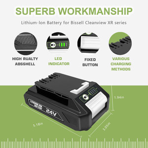 Batterie lithium rechargeable 24V 3000mAh pour aspirateur à manche Bissell 3789 3789X 3797 3797W Cleanview XR - Product Image 2