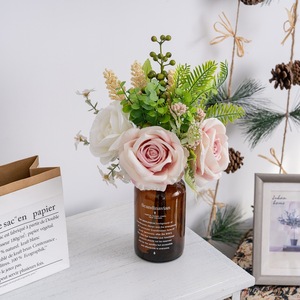 Ramo de Rosas Artificiales Shining Moon, Decoración para Bodas, Tela Plástica Tejida, Decoración para el Hogar CF01361A - Product Image 1
