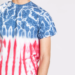 Personalizado Multicolor 100% algodón de punto Tie-dye Arco Iris gráfico Streetwear de gran tamaño Vintage camiseta de los hombres - Product Image 5