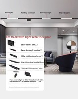 Système d'éclairage de rail linéaire magnétique moderne à LED en aluminium 48V pour plafond, projecteur pour intérieur, salon/bureau