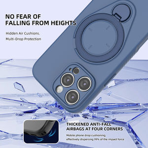 Funda de Teléfono Personalizada de Lujo Premium 2025 para iPhone 17 16 Pro Max, Carcasa Trasera Antigolpes con Anillo Metálico de 360 Grados - Product Image 5