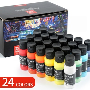 Juego de <span class=keywords><strong>Pintura</strong></span> Acrílica de 24 Colores, Botellas de 2oz/60ml, Premium para Artistas, Principiantes y Niños, para Lienzo, Rocas, Madera, Cerámica y <span class=keywords><strong>Tela</strong></span> - Product Image 1
