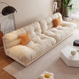 โซฟาคลาวด์สไตล์มินิมอลสมัยใหม่ สำหรับใช้ในบ้าน โซฟาผ้าสีครีม - Product Image 2