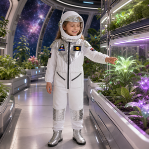 Disfraz de Astronauta Espacial para Niños, Traje Plateado con Capucha de Casco y Cremallera Frontal, para Halloween, <span class=keywords><strong>Cosplay</strong></span> y Fiestas - Product Image 5