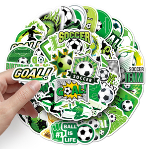 50枚入り ダイカット漫画クールスポーツグラフィティサッカーグリーンピッチ防水PVCステッカー、DIYクラフトおもちゃ装飾ステッカー - Product Image 6