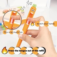 Muddle Radis Stylo gel créatif Bouton poussoir Stylo à bille Forme radis drôle Noyau de langue Papeterie intéressante pour le dos école