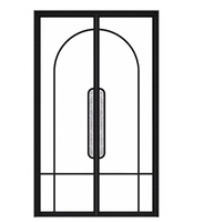 Diseño de rejillas de hierro de arco francés Puertas de vidrio simples o dobles con marco