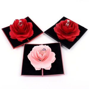 Creative Folded Rose Jewelry <b>Boxes</b> Ring and Necklace Jewelry Box Valentine's Day Gift Box - Product Image 1