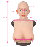 Masque en silicone homme à femme avec formes de poitrine faux seins mascarade masque en silicone réaliste pour femme pour travesti