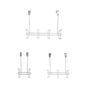 Đơn giản sắt Over-the-DOOR quần áo móc Chrome cửa trở lại móc kim loại thép không gỉ treo quần áo Rack với 4 6 8 móc thiết lập - Product Image 1