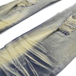 กางเกงยีนส์ผู้ชายแบบใหม่ ดีไซน์เย็บมือ แต่งลายหนวดแมว ลุคขาดๆ ซักแบบดิสเทรส สำหรับหนุ่มๆ - Product Image 2