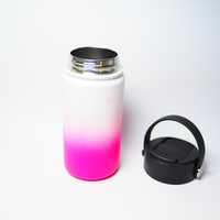 Bouteille d'eau en métal écologique haut de gamme 350 ml en acier inoxydable dégradé avec couvercle breveté, poignée de transport amovible, logo personnalisé