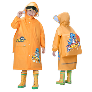 Oem Factory <strong>Wholesale</strong> Student Kids Rain Coats Boys Girls Cartoon Printed Zip EVA <strong>Raincoats</strong> for School Children - Product Image 5