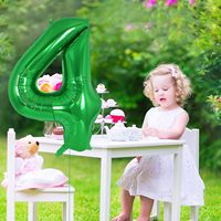 Ballon en Mylar vert foncé de 40 pouces, ballon chiffre géant pour anniversaire, fête sur le thème de la jungle, décoration d'anniversaire