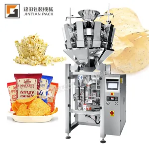 Multi heads weighing packaging chips snack 10-800 g Nitrogen pouch automatic dry food pistachio nuts packing machine