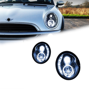 Fari anteriori FT per BMW <span class=keywords><strong>Mini</strong></span> R50 R52 <span class=keywords><strong>R53</strong></span> 2001-2006, proiettore LED con luci diurne, accessori automobilistici - Product Image 1