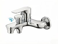 Robinet de salle de bain monocommande en alliage de zinc poli au design moderne, avec cartouche céramique, idéal pour les salles de bain d'hôtels et d'appartements