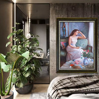 Peinture abstraite de figure féminine faite à la main, très vendue, décoration murale pour la maison, chambre à coucher, taille personnalisée, acrylique, huile sur toile