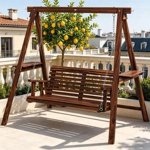 USA Warehouse 2026 Hot Sale Garden <b>Swing</b> Chair Anticorrosive Solid Wood <b>Frame</b> <b>Swing</b> Design With Pendulum Movement - Product Image 3