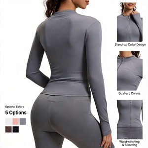 Chaqueta Deportiva de Yoga para Mujer, Ajustada, de Secado Rápido, con Cierre Completo, de Nailon y Elastano, para Gimnasio, Yoga, Correr, Ciclismo, Entrenamiento Físico - Product Image 3