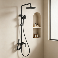 Ensemble de douche pluie poli 3464 à 2 poignées, 3 modes de jet, pluie douce, moderne, 2 trous, pour hôtels, salle de bain de luxe, fabriqué en Chine