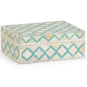 Boîte en bois, boîte en bois cloutée en laiton, articles ménagers, petites boîtes décoratives à pois et plateau assorti - Product Image 5