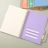 Carnet spirale B5, 124 feuilles, 80 g/m², couverture PP, séparateurs à sangle, citations inspirantes, 4 designs, papeterie étudiante, vente en gros