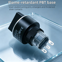 Sakelar Pemilih Putar 16/22mm, Tersedia 2/3 Posisi, Fungsi Momentary/Latching, Berlampu & Tanpa Lampu