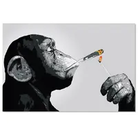 현대 디자인 Banksy Monkey Chimp Spliff 캔버스 페인팅 벽 아트 인쇄 추상 풍경 벽 아트 인쇄 포스터 홈 장식