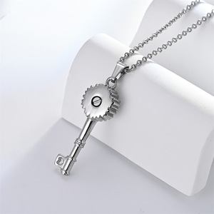 Çiçek Anahtar Kremasyon Kolye Paslanmaz Çelik Urn Takı İnsan/Evcil Hayvan Külleri için Anıt Kolye Kolye Hatıra Kadınlar ve Erkekler için - Product Image 3