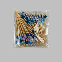100 pièces bleu violet étoile salade bambou bâton Cocktail décoration cure-dents mariage fête d'anniversaire