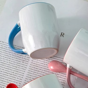 <span class=keywords><strong>Taza</strong></span> de cerámica con cuchara, <span class=keywords><strong>taza</strong></span> de café de porcelana bicolor personalizada, <span class=keywords><strong>asa</strong></span> e interior de <span class=keywords><strong>color</strong></span>, regalo promocional para empresas - Product Image 6
