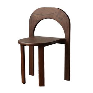 Nordic Solid Wood <b>Dining</b> <b>Chair</b> Black Walnut Cherry Unfinished Backrest Adult <b>Dining</b> <b>Chair</b> - Product Image 2