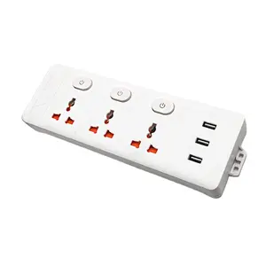 OSWELL Eu universal outlet socket 3 way plug insert power socket plug with 3 usb charger socket