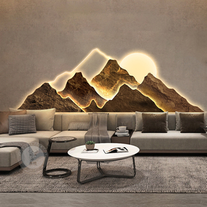 Nuova Decorazione Murale Cinese Tradizionale con Paesaggio Montano, Stampa LED UV e Intaglio, Grande Opera d'Arte <span class=keywords><strong>per</strong></span> Soggiorno e <span class=keywords><strong>Camera</strong></span> <span class=keywords><strong>da</strong></span> <span class=keywords><strong>Letto</strong></span> - Product Image 2
