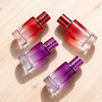 Emballage cosmétique personnalisé de luxe avec étiquette privée, couleurs dégradées, flacon en verre pour parfum, bouchon pulvérisateur à pompe