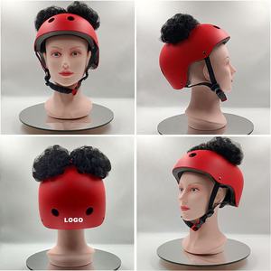Casco de Seguridad Deportivo Personalizado con Logotipo para Ciclismo, Patinaje, Monopatín y Scooter con Peluca de Cabello Humano - Product Image 4