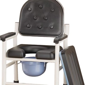 Silla de inodoro portátil con cubo para ancianos y mujeres embarazadas, asiento de inodoro duradero para interiores - Product Image 1