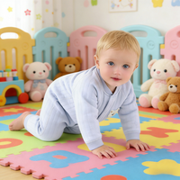 Kaka Bear Combinaison imperméable en coton pour bébé, manches longues, douce et confortable, combinaison une pièce pour nouveau-né, tenue unisexe pour nourrissons de 0 à 12 mois