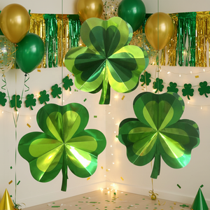 Decoraciones Colgantes de Trébol de San Patricio en 3D, Extra Grandes, Hechas a Mano, para Uso en Interiores, Precio de Fábrica, 50 cm, de Papel, Marca EASTTERN - Product Image 1