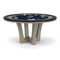 Table de poker ronde en bois massif de luxe pour 6 à 8 joueurs, multi-jeux, table de poker moderne Texas, Blackjack, tables de poker professionnelles personnalisées pour casino