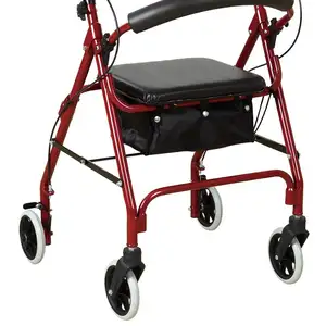 Popular de aluminio plegable de walker con 4 Patas ruedas y portátil kaye walker para adultos