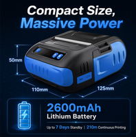 EDOO ED805B Printer Mini Portabel 80mm Kecepatan Tinggi, Pintar, USB/Nirkabel/Termal untuk Struk, Mini Imprimante Thermique