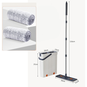 ไม้ถูพื้นแบบรีดน้ำพร้อมถัง รุ่นรัสเซีย ไม่มีค่าบริการ พร้อมแผ่นไมโครไฟเบอร์ 2 ชิ้น สำหรับทำความสะอาดบ้าน - Product Image 1