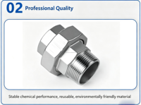 Raccord hexagonal en acier inoxydable avec filetage mâle-femelle NPT BSP pour la plomberie et les conduites industrielles