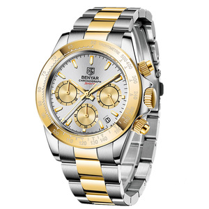 Reloj Cronógrafo de Cuarzo para Hombre Benyar, Esfera Redonda de 40 mm, Brazalete de Acero Inoxidable, Estilo Deportivo, Resistente al Agua 30M - Product Image 5
