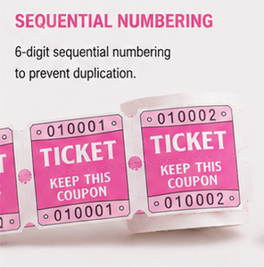 Boletos de Rifa Rosados de 2x2 Pulgadas, Numerados Secuencialmente con Reverso Escribible para Eventos Promocionales - Product Image 5